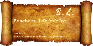 Baschant Lóránt névjegykártya